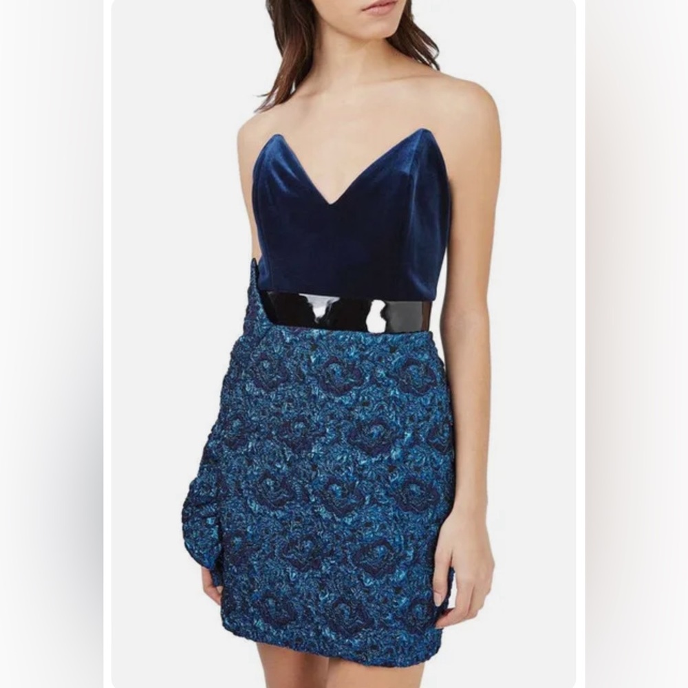 NEW TOPSHOP Velvet & Jacquard Minidress DRESS Size UK 8 US 4